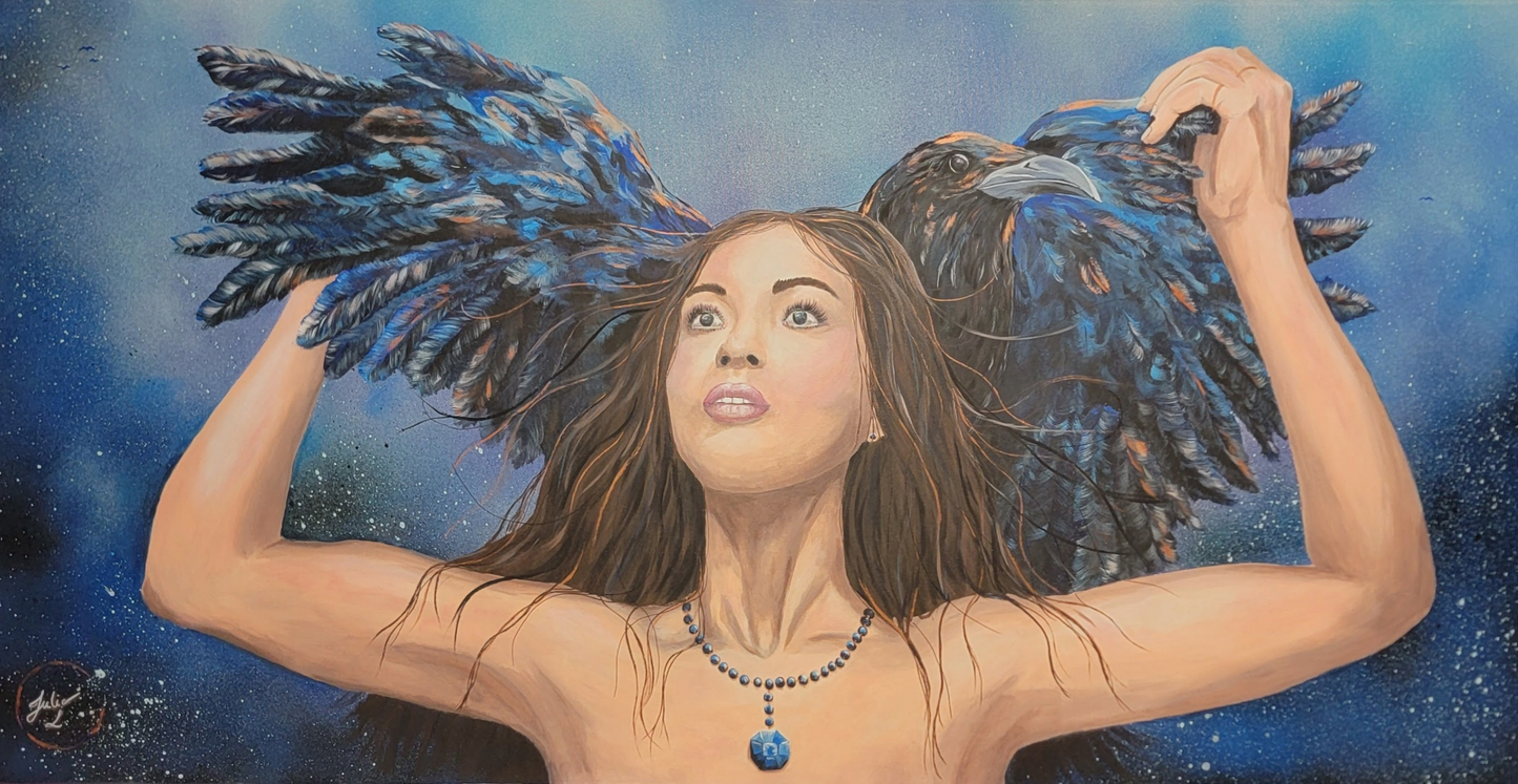 Les inséparables: La femme et le corbeau
